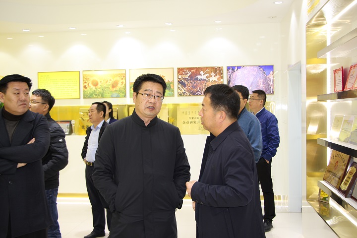 巴彦淖尔市委常委、临河区委书记王肇晟一行莅临三胖蛋食品有限公司参观指导