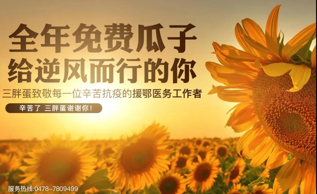 三胖蛋食品有限公司为一线援鄂医护人员送全年瓜子